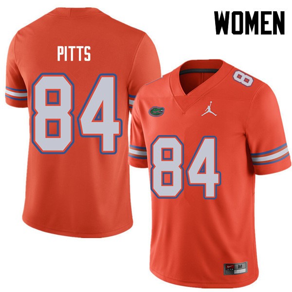 Jordan Brand Women #84 Kyle Pitts Florida Gators College Football Jersey Orange